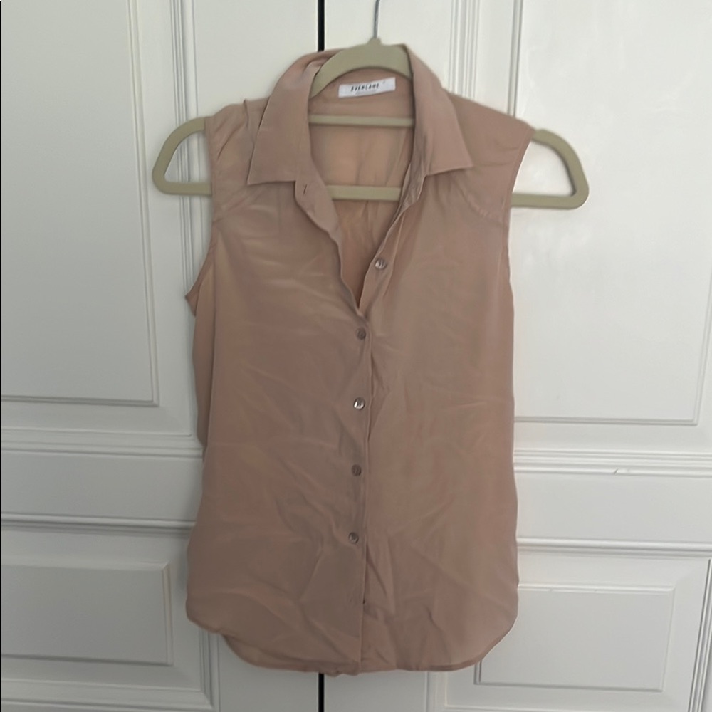 Ever lane  silk Women's Sleeveless Blouse - Beige
